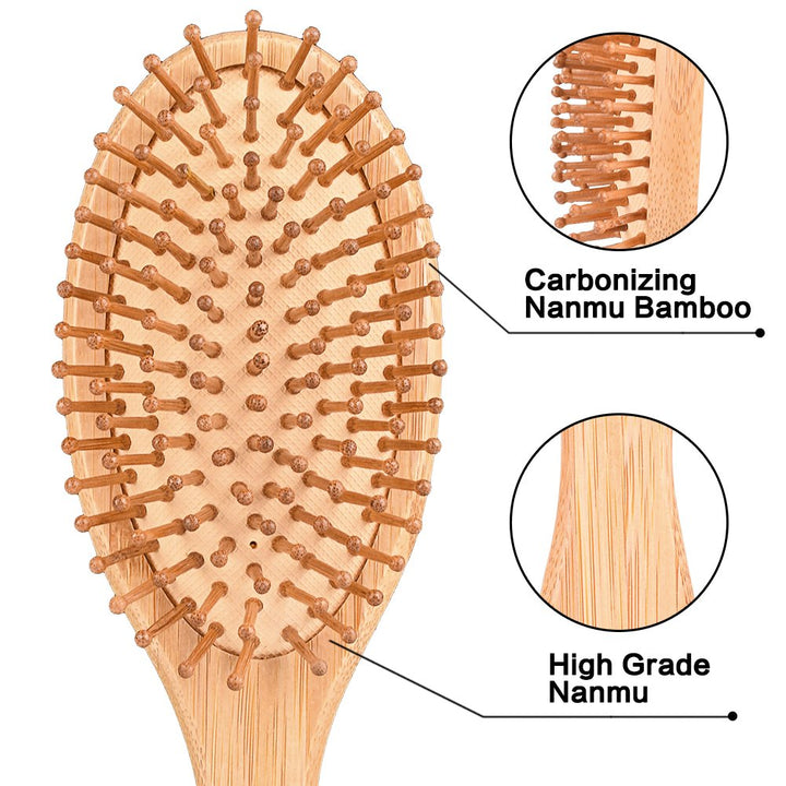 Wooden Bamboo Paddle Cushion Hair Brush