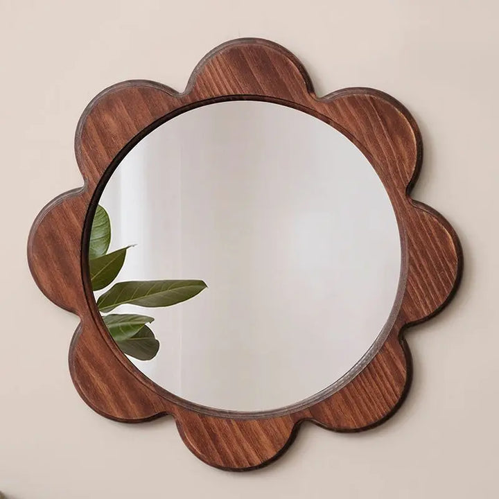 Retro Solid Wood Wall Mirror