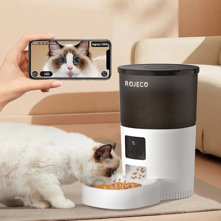 3L Smart Automatic Pet Feeder with Camera and Stainless Steel Bowl