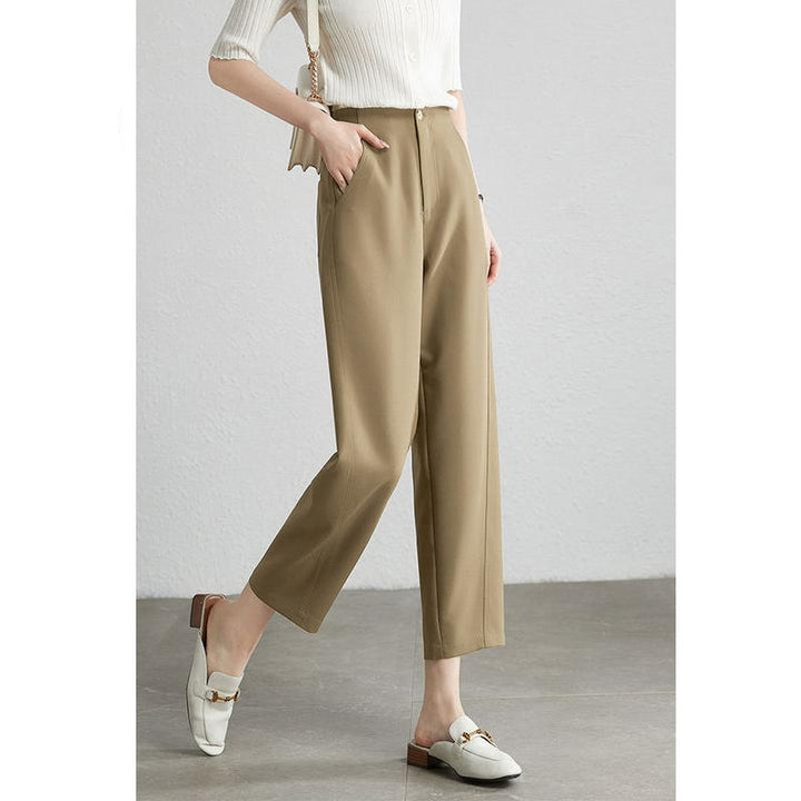 Brown Cropped Harem Pants for Women