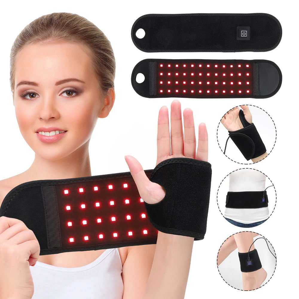 Infrared Light Wrist Brace with 48 LEDs for Muscle Relaxation and Blood Circulation