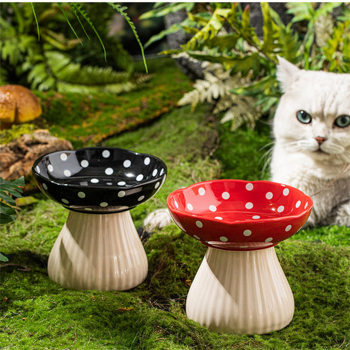 Cute Mushroom Ceramic Pet Bowl