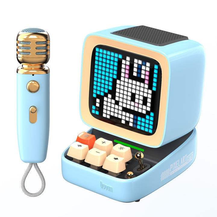 Ditoo-Mic Bluetooth Speaker with Karaoke Microphone and Pixel Art Display