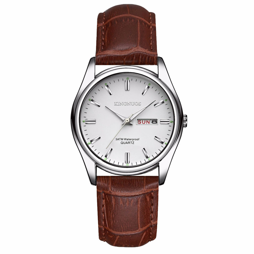 Genuine Men's Bar Ding Women's Dual-calendar Waterproof Non-Mechanical Quartz Watch