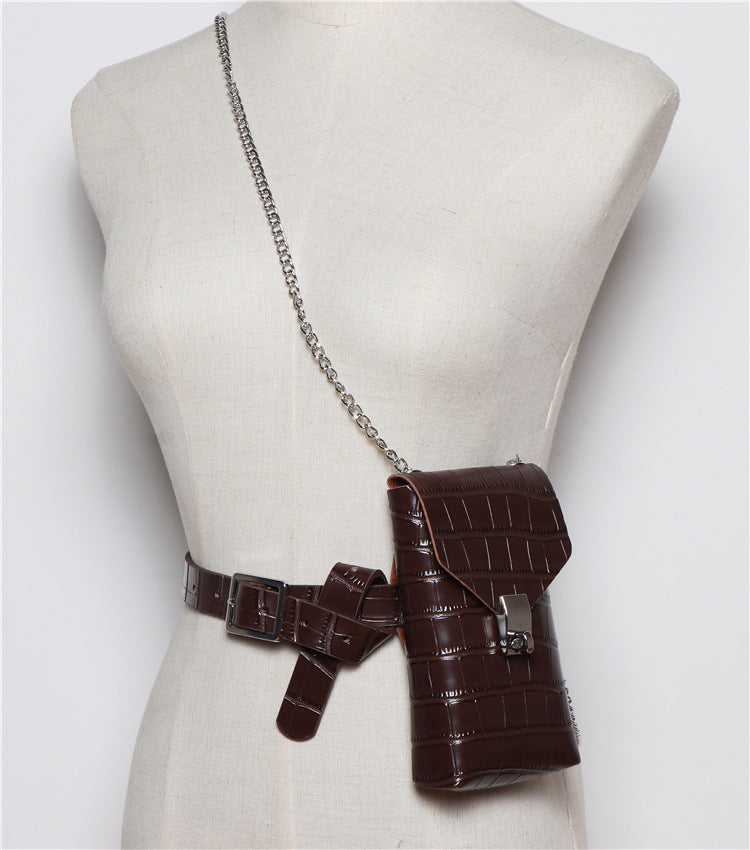 New Fashion All-match Pattern PU Leather Belt Bag