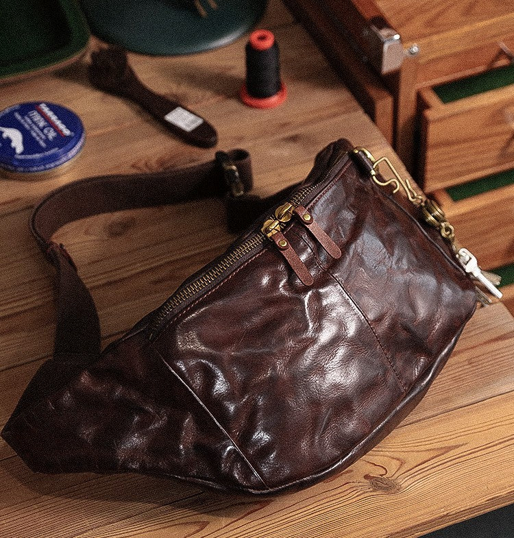 Leather Vintage Plant-tanned Cow Leather Crossbody Bag