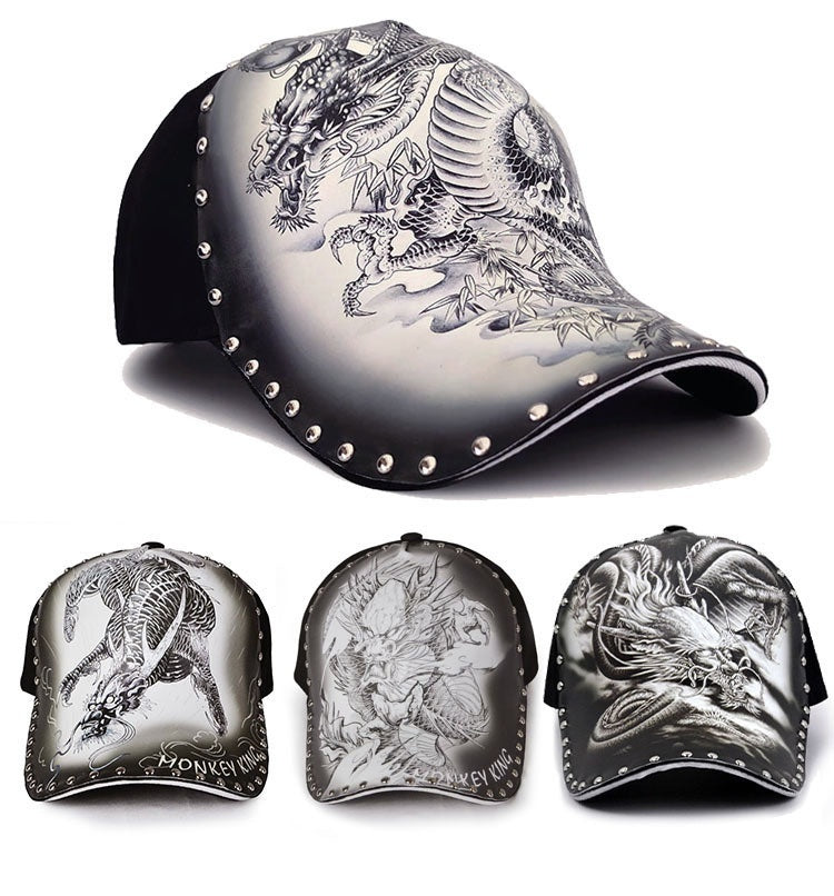 Personalized Stylish Print Dragon Sun-poof Peaked Cap