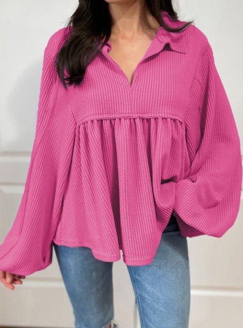 Women's Pleated Loose Shirt Top