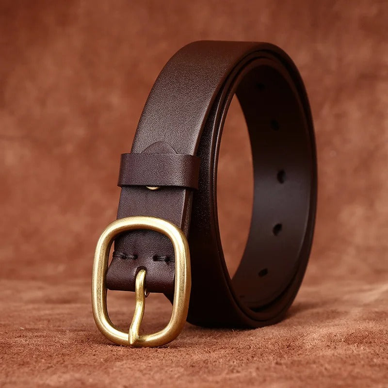 2.8CM Genuine Leather Women's Fashion Belt - Vintage Pin Buckle Strap