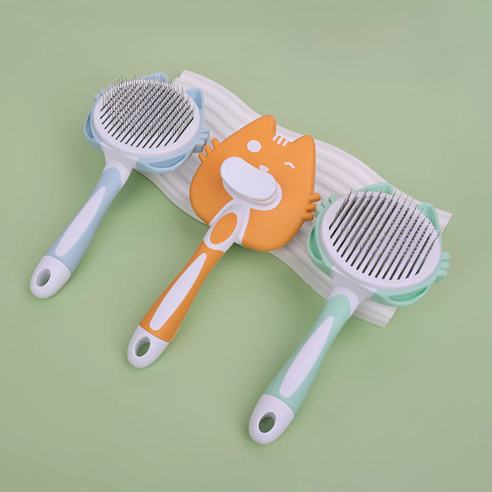 Self-Cleaning Pet Grooming Brush - Dog & Cat Hair Remover