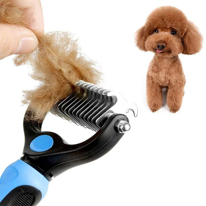 Premium Pet Deshedding Tool – Stainless Steel Dog & Cat Grooming Brush