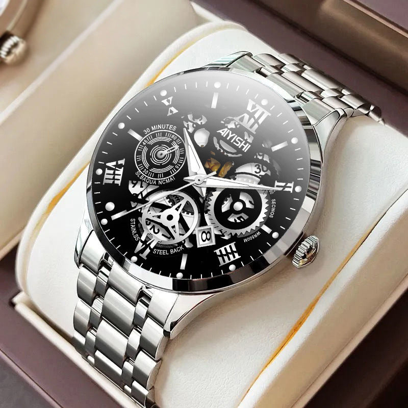 Men's Automatic Non-mechanical Men's Watch Stainless Steel Waterproof