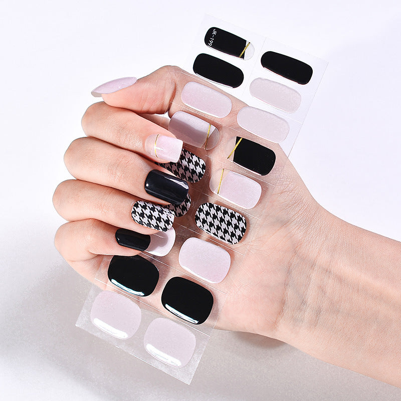 Internet Celebrity Semi-baked Gel Nail Sticker Waterproof And Durable 3d Paper Patch