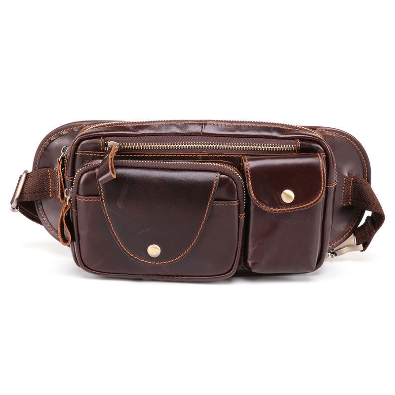 Outdoor Leisure Leather Retro Fashion Multifunctional Waist Chest Bag