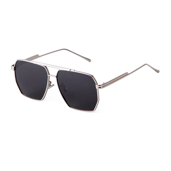 Retro Metal Oversized Polarized Square Sunglasses