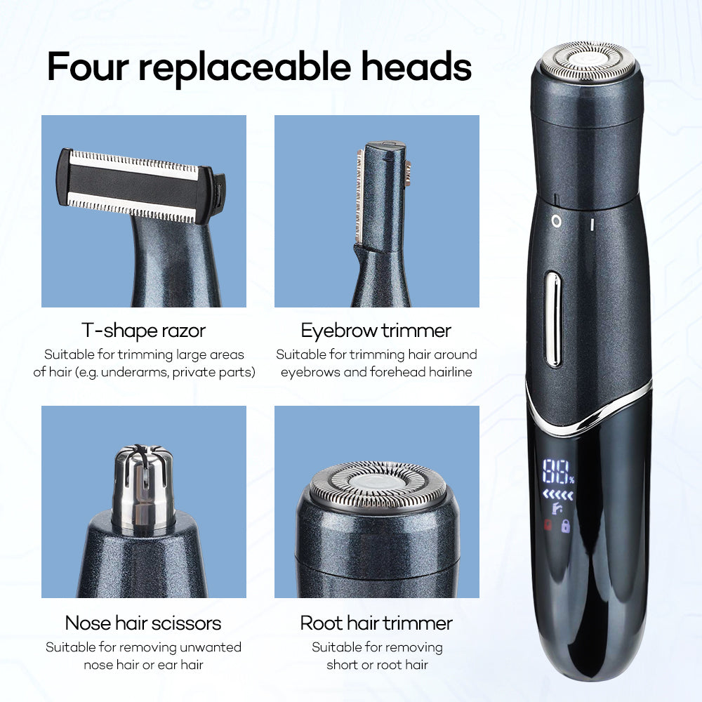 4-in-1 Rechargeable Electric Shaver for Men and Women