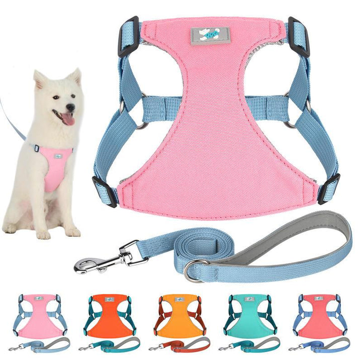 Adjustable Nylon Dog Harness and Leash Set for All Breeds