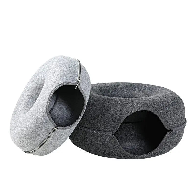 Foldable Felt Cat Tunnel Bed