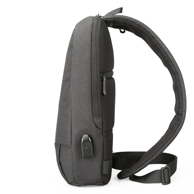 Fashion Men's Messenger Bag USB Charging Korean Version