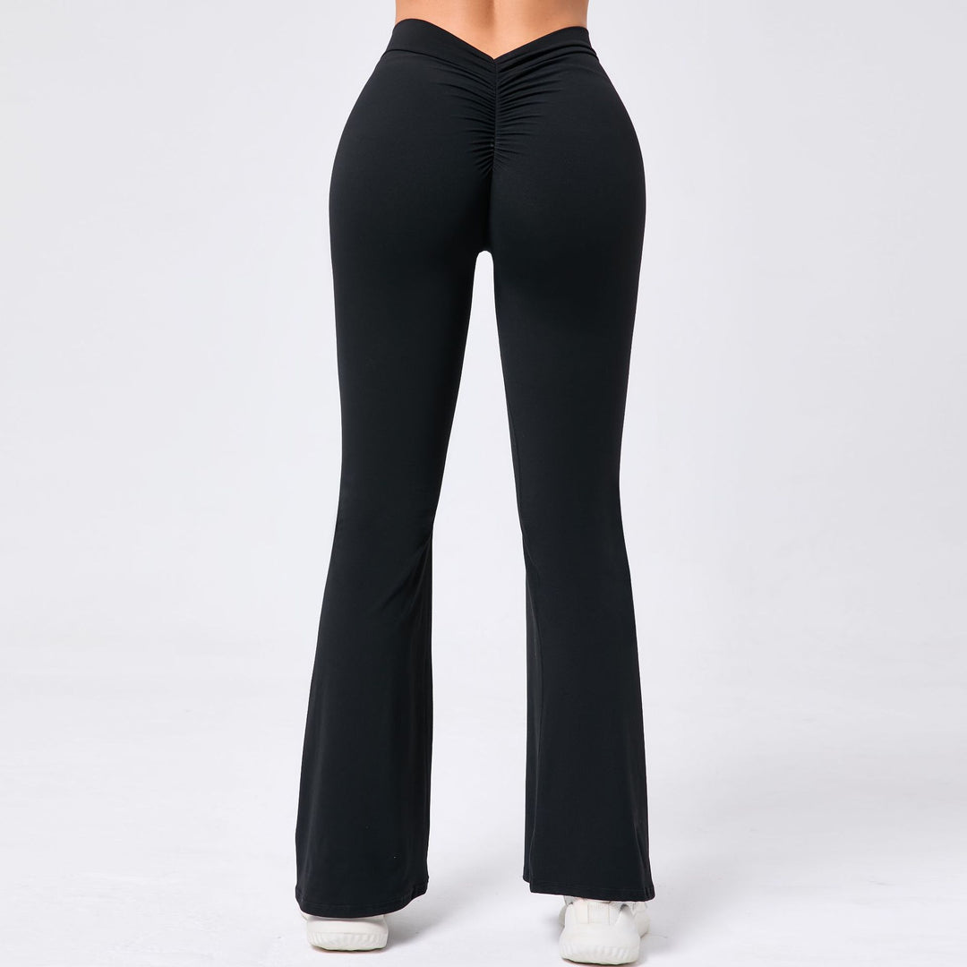 Ladies' Hip Lifting Yoga V Waist Bell-bottom Pants