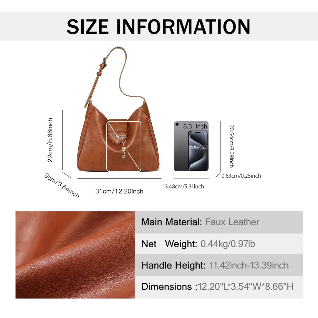 Vintage PU Leather Tote Bag for Women