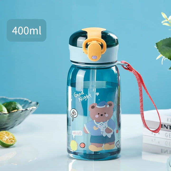 Kids' Cartoon Sippy Cup with Straw and Secure Lid