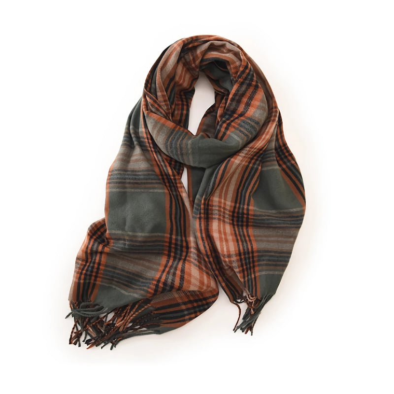 Imitation Cashmere Plaid Winter Scarf