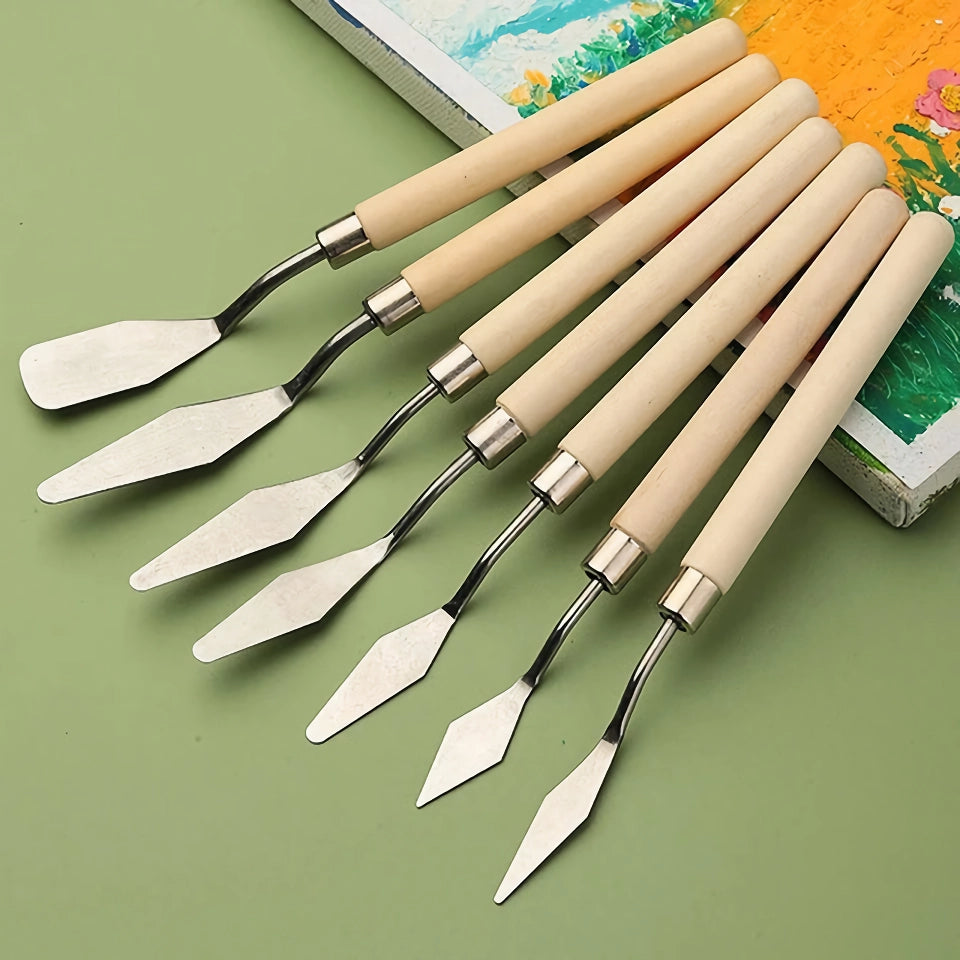 7-Piece Stainless Steel Oil Painting Knife Set