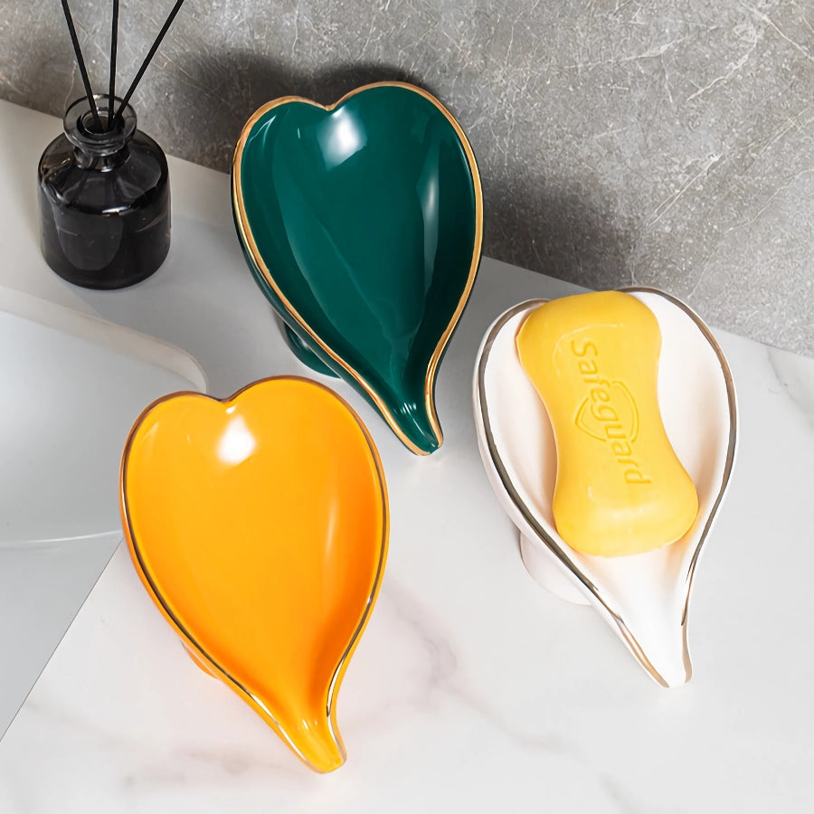 Elegant Ceramic Leaf Soap Dish