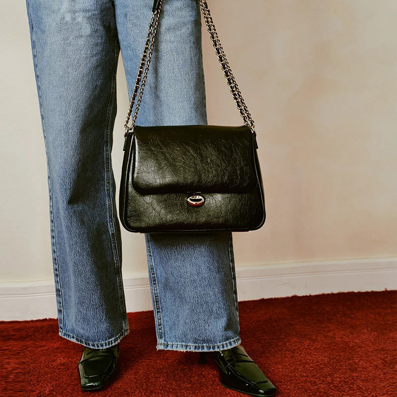 Large-Capacity Leather Shoulder Bag