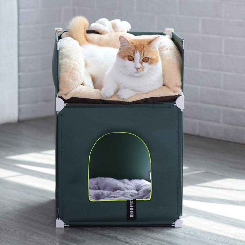 Luxury Removable Pet Bed & Double Cat House