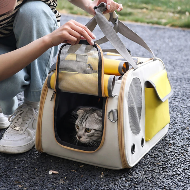 Deluxe Folding Pet Carrier Bag for Small Dogs & Cats