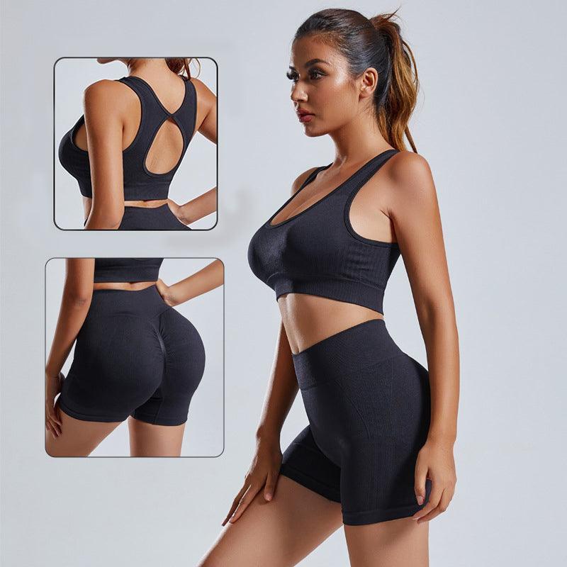 2pcs Yoga Set Women's Vest And Shorts Tracksuit Seamless Workout Sportswear Gym Clothing High Waist Leggings Fitness Sports Suits - Trendha