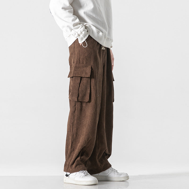 Men's Corduroy Loose Wide Leg Straight All-matching Casual Pants