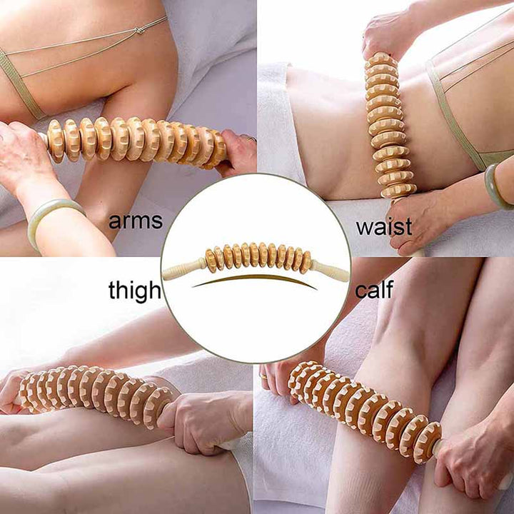 Wood Therapy Roller Massage Tool for Cellulite and Lymphatic Drainage