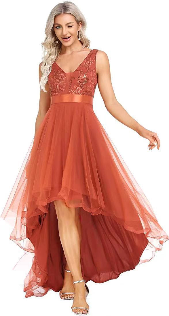 Bridesmaid Prom Evening Dress For Sequin Gauze Annual Meeting