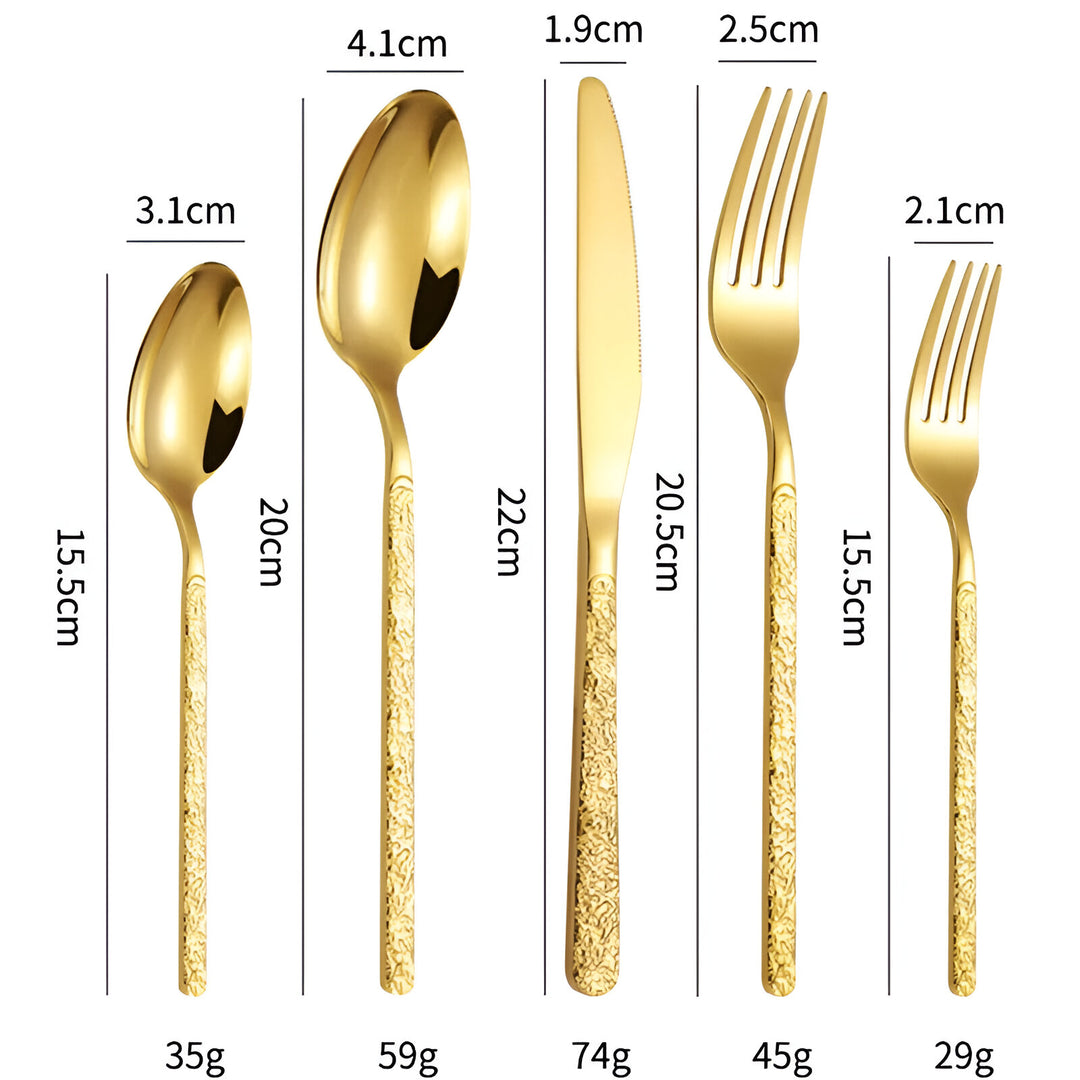 30-Piece Luxury Golden Cutlery Set