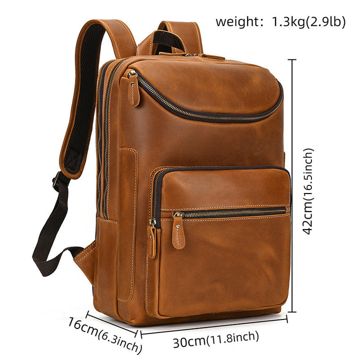 Leather Backpack Vintage Backpack Men's Cowhide