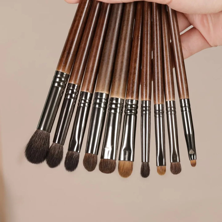 10-Piece Professional Eye Shadow & Eyeliner Brush Set