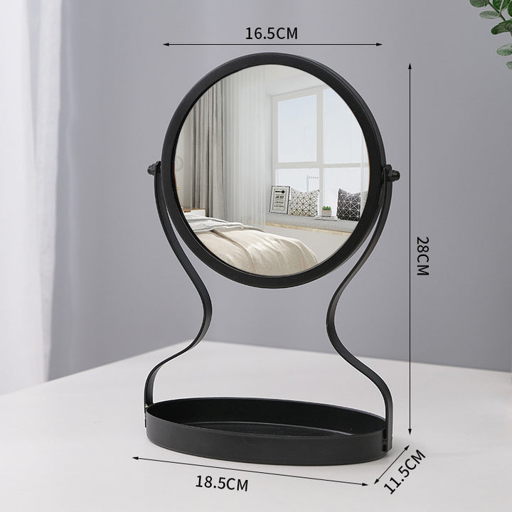 Creative Metal Vanity Mirror with Multifunctional Jewelry Storage