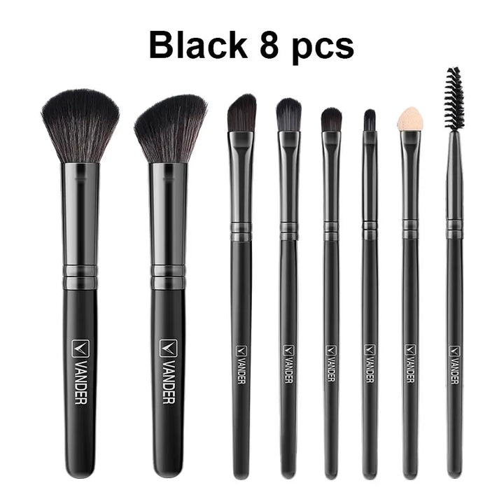 8Pcs Makeup Brush Set for Foundation, Powder, Blush & Eyeshadow - Face Beauty Tools