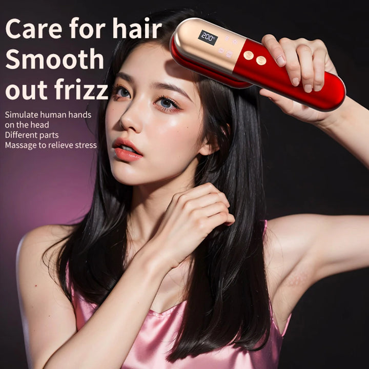 Wireless Hair Care Comb with Heating and Red Light Therapy for Scalp Massage