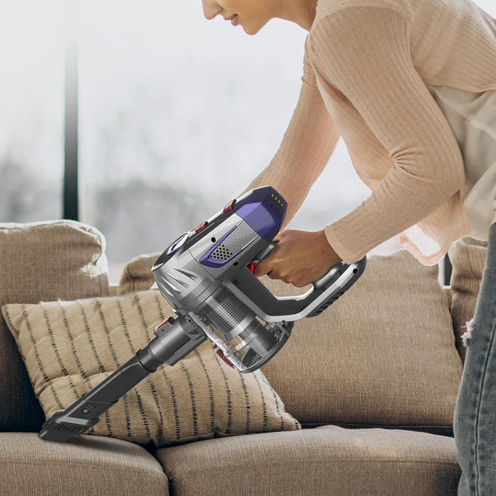 Powerful 12kPa Cordless Vacuum Cleaner with Dual Motor and LED Lights
