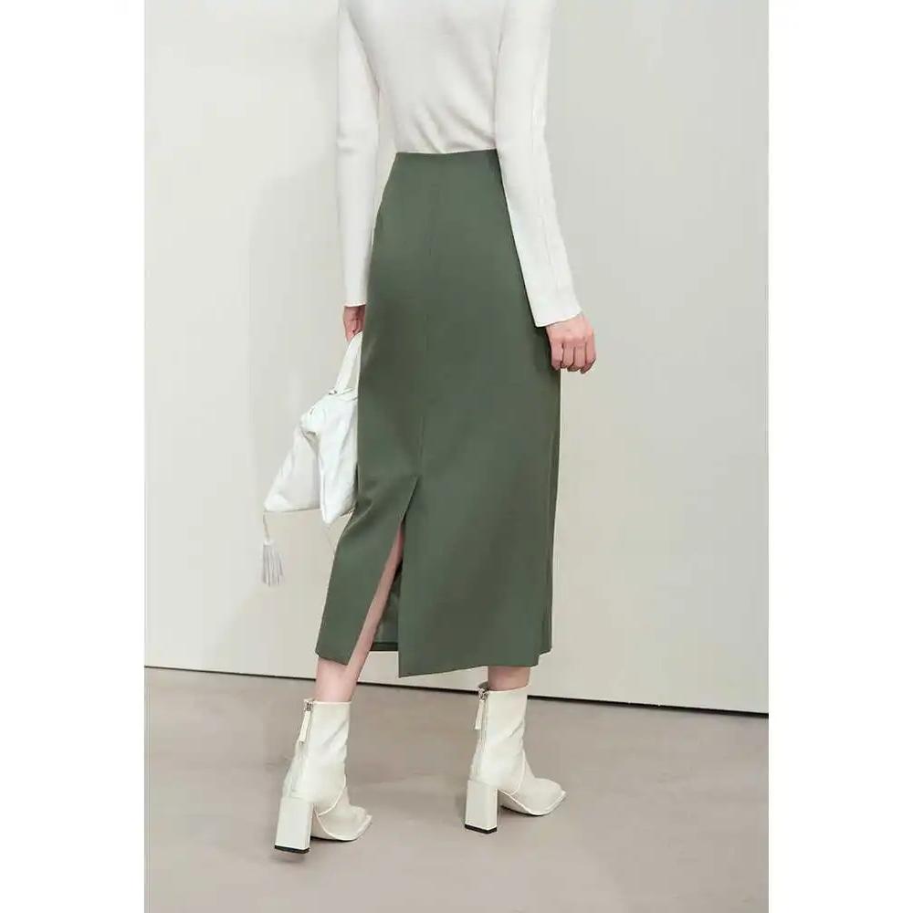 Women's Wool Pencil Skirt