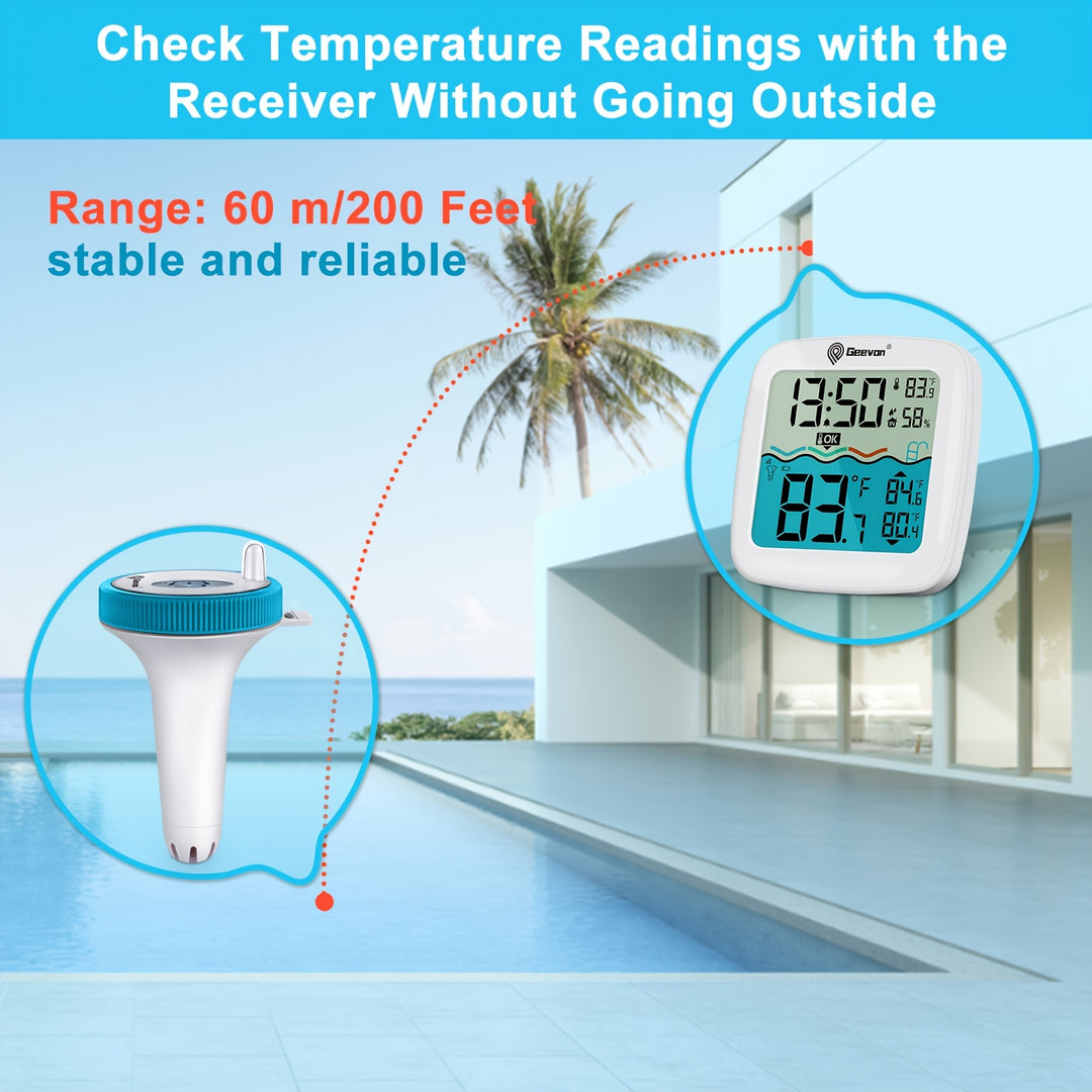 Wireless Floating Pool Thermometer with Indoor Humidity Monitor