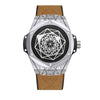 Color: White Shell Brown Leather
