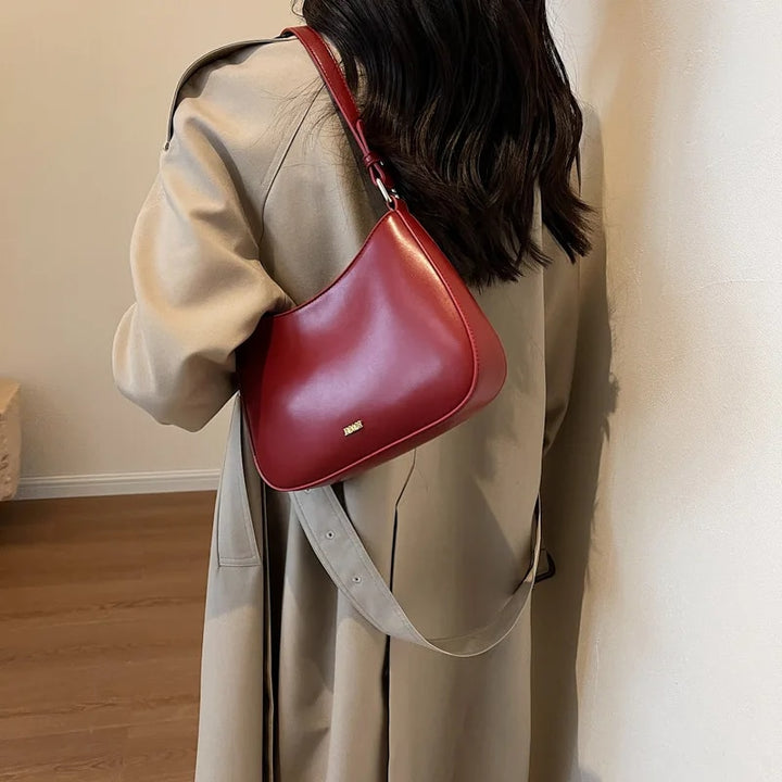 Luxury Red Leather Crossbody Bag