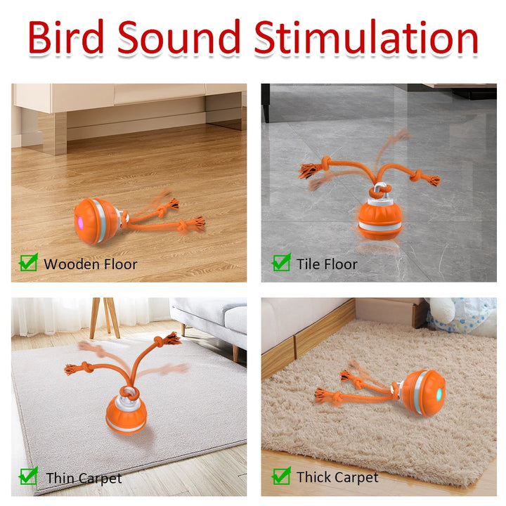 Interactive Motion-Activated Dog Toy Ball with Chew Rope and Teeth Cleaning