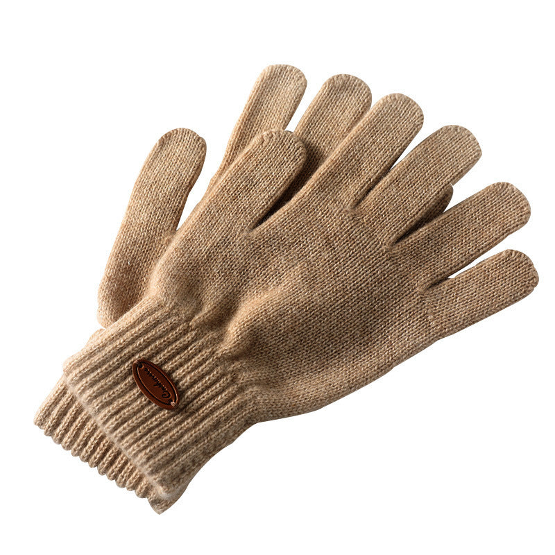 Pure Cashmere Cold-proof Outdoor Thickened Thermal Knitting Finger Gloves