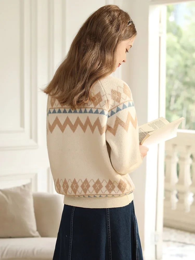 Loose Knit Pullover Sweater for Women - Winter Soft Raglan Sleeve Jumper